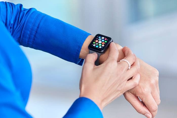 closeup of a smart watch