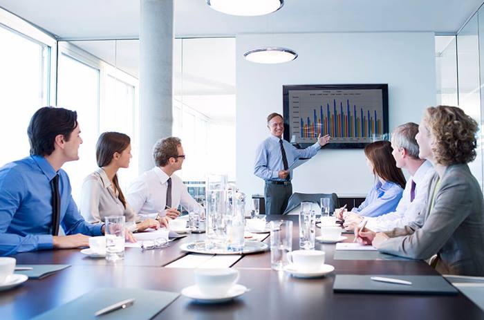 Business people talking in meeting