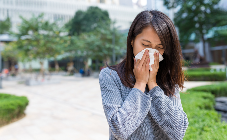 Woman feeling sick