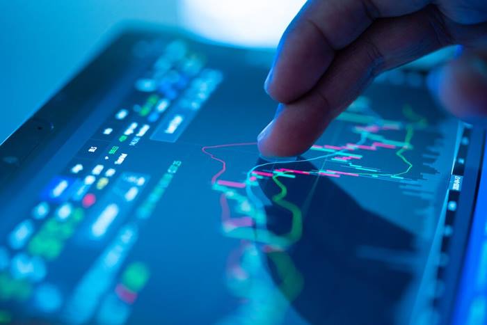 -Businessman checking stock market data