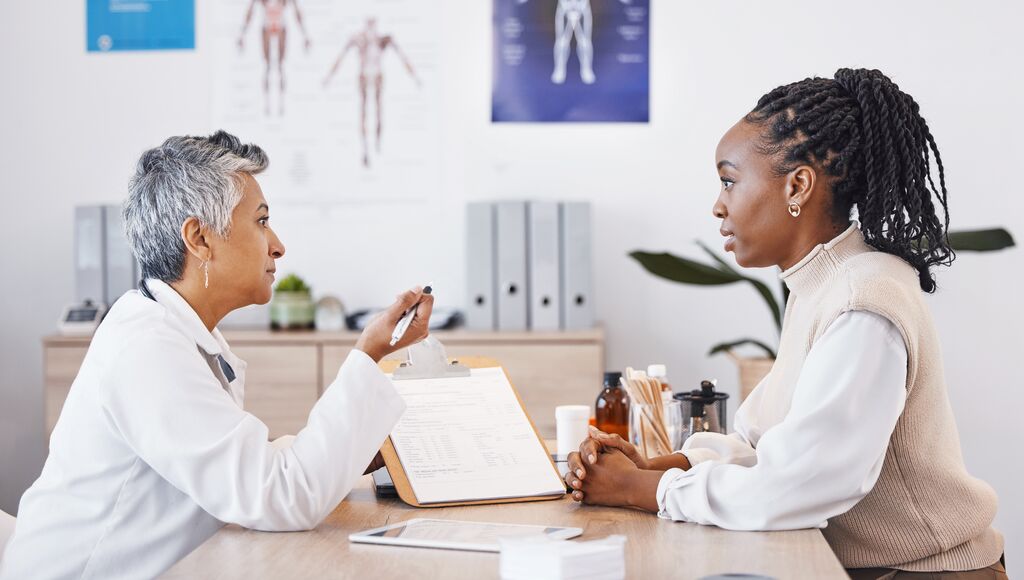 Consulting life insurance and doctor for medical advice checklist and results