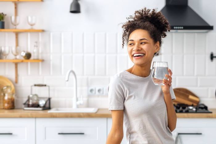 Woman drinking water
