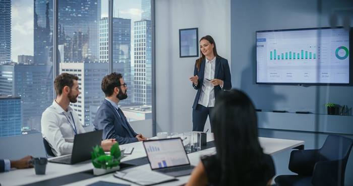 Successful Female Executive in a meeting